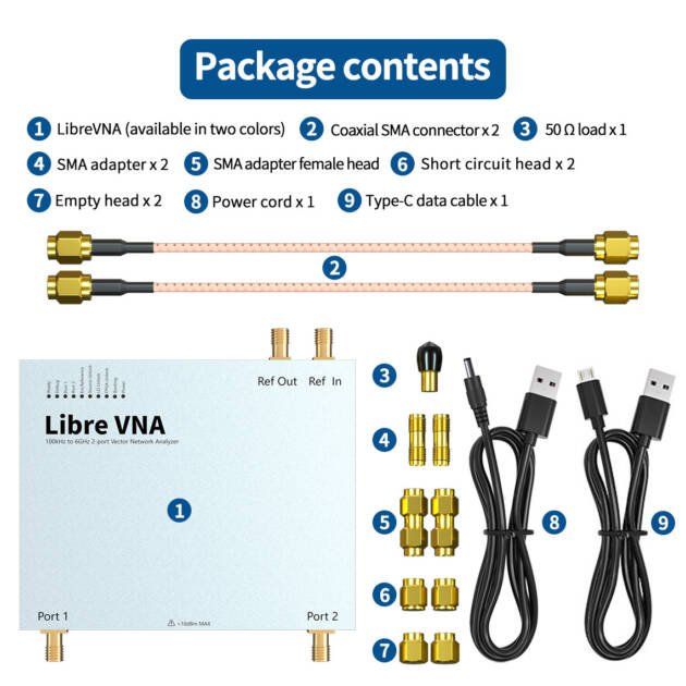LibreVNA 2.0 Upgraded 100kHz-6GHz Vector Network Analyzer USB Based 2-Port VNA